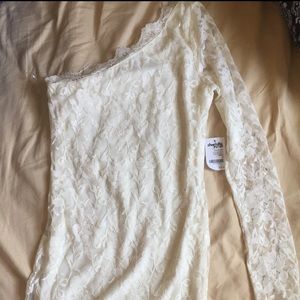 *****SOLD**** Lace Bodycon One Shoulder Long Sleeve Dress
